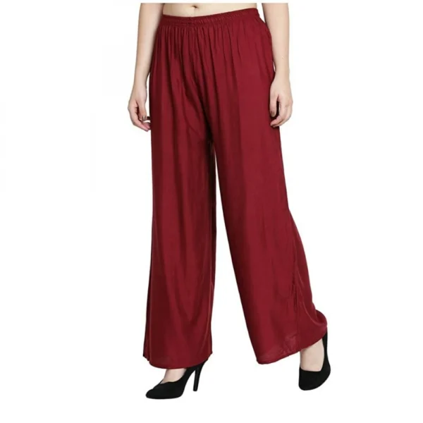 Women's Rayon Palazzo (Color:Maroon)