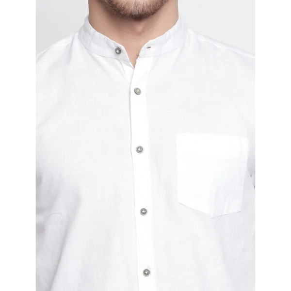 Men's Cotton Slim Fit Casual Shirt (Material: Cotton, (Color:White)