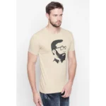 Men's Cotton Slim Fit Half Sleeve T-Shirt (Material: Cotton, (Color:Beige)