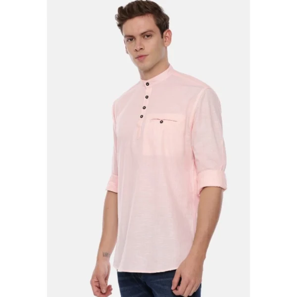 Men's Cotton Slim Fit Casual Shirt (Material: Cotton, (Color:Pink)