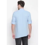 Men's Cotton Casual Short Cross Kurta Shirt (Material: Cotton, (Color:Light Blue)