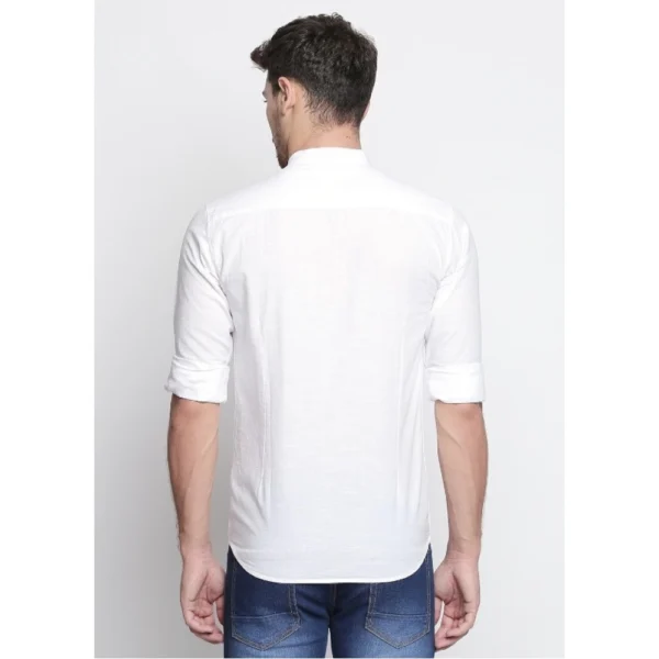 Men's Cotton Slim Fit Casual Shirt (Material: Cotton, (Color:White)