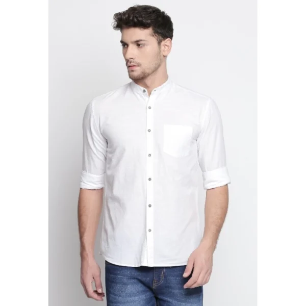Men's Cotton Slim Fit Casual Shirt (Material: Cotton, (Color:White)