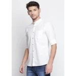 Men's Cotton Slim Fit Casual Shirt (Material: Cotton, (Color:White)