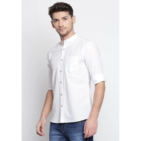 Men's Cotton Slim Fit Casual Shirt (Material: Cotton, (Color:White)