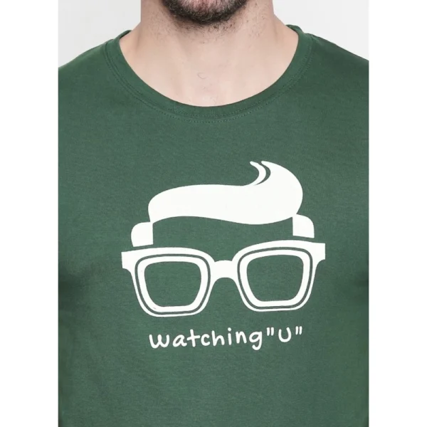 Men's Cotton Slim Fit Half Sleeve T-Shirt (Material: Cotton, (Color:Green)