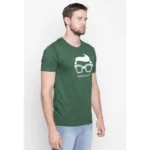 Men's Cotton Slim Fit Half Sleeve T-Shirt (Material: Cotton, (Color:Green)