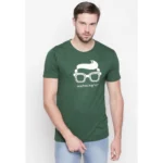 Men's Cotton Slim Fit Half Sleeve T-Shirt (Material: Cotton, (Color:Green)