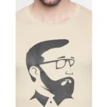 Men's Cotton Slim Fit Half Sleeve T-Shirt (Material: Cotton, (Color:Beige)