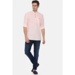 Men's Cotton Slim Fit Casual Shirt (Material: Cotton, (Color:Pink)