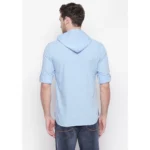 Men's Cotton Casual Short Cross Kurta Shirt (Material: Cotton, (Color:Light Blue)