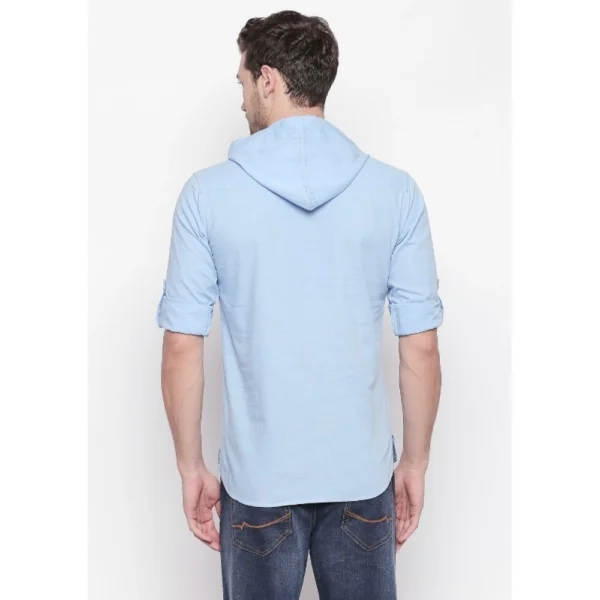 Men's Cotton Casual Short Cross Kurta Shirt (Material: Cotton, (Color:Light Blue)