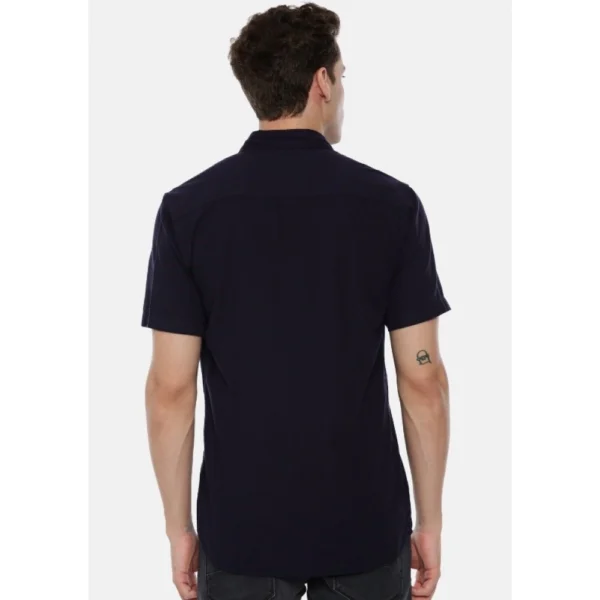 Men's Cotton Slim Fit Casual Shirt (Material: Cotton, (Color:Navy blue)
