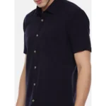 Men's Cotton Slim Fit Casual Shirt (Material: Cotton, (Color:Navy blue)