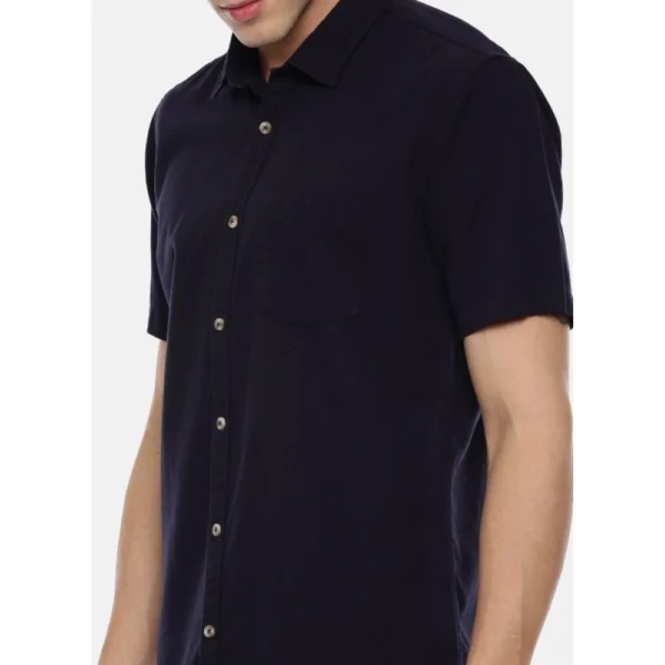 Men's Cotton Slim Fit Casual Shirt (Material: Cotton, (Color:Navy blue)