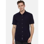 Men's Cotton Slim Fit Casual Shirt (Material: Cotton, (Color:Navy blue)