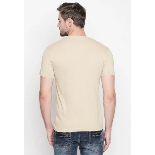 Men's Cotton Slim Fit Half Sleeve T-Shirt (Material: Cotton, (Color:Beige)