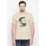 Men's Cotton Slim Fit Half Sleeve T-Shirt (Material: Cotton, (Color:Beige)