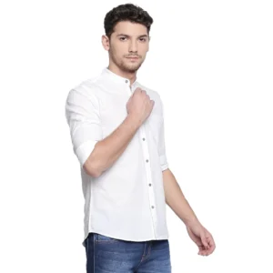 Men's Cotton Slim Fit Casual Shirt (Material: Cotton, (Color:White)