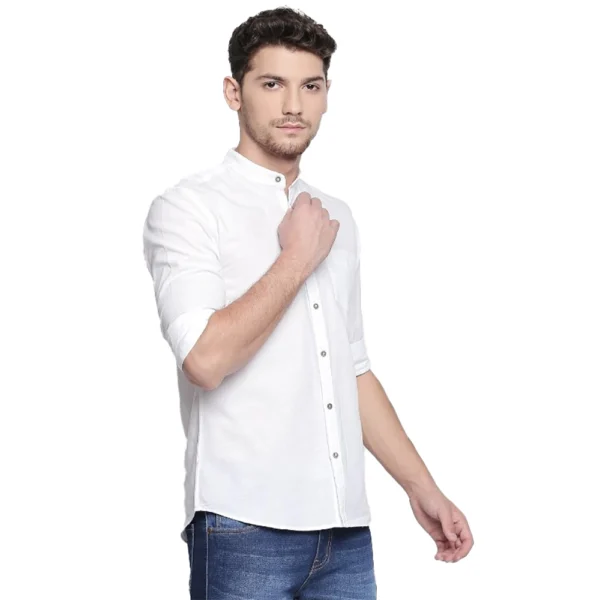 Men's Cotton Slim Fit Casual Shirt (Material: Cotton, (Color:White)
