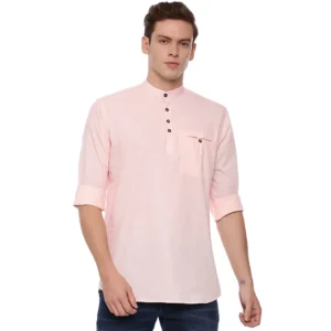 Men's Cotton Slim Fit Casual Shirt (Material: Cotton, (Color:Pink)