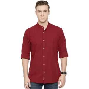 Men's Cotton Casual Shirt (Material: Cotton, (Color:Maroon)