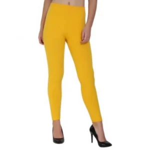 Women's Cotton Leggings (Color:yellow)