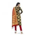 Banarasi Silk Unstitched Salwar-Suit Material Premium Quality With Dupatta (Color: Black)