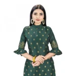 Banarasi Silk Unstitched Salwar-Suit Material Premium Quality With Dupatta (Color: Mehendi Green)