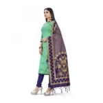 Banarasi Silk Unstitched Salwar-Suit Material Premium Quality With Dupatta (Color: Green)