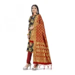 Banarasi Silk Unstitched Salwar-Suit Material Premium Quality With Dupatta (Color: Black)
