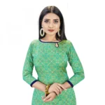 Banarasi Silk Unstitched Salwar-Suit Material Premium Quality With Dupatta (Color: Green)