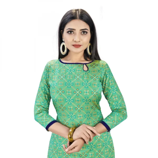 Banarasi Silk Unstitched Salwar-Suit Material Premium Quality With Dupatta (Color: Green)