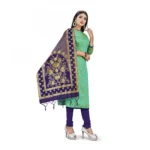 Banarasi Silk Unstitched Salwar-Suit Material Premium Quality With Dupatta (Color: Green)