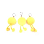 Pack of 3_Generic Smiley With Leg Keychain (Color: Assorted)