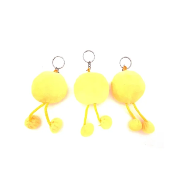 Pack of 3_Generic Smiley With Leg Keychain (Color: Assorted)
