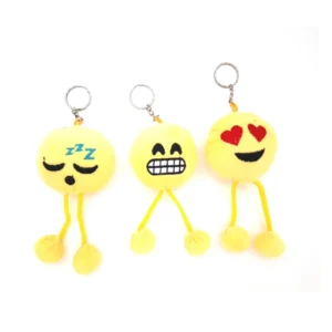 Pack of 3_Generic Smiley With Leg Keychain (Color: Assorted)
