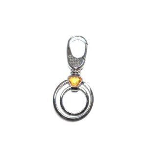Pack of 5_Generic Stainless Steel Double Key Chain (Color: Assorted)