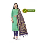 Banarasi Silk Unstitched Salwar-Suit Material Premium Quality With Dupatta (Color: Green)