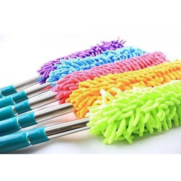 Generic Multipurpose Microfiber Cleaning Duster With Extendable Telescopic Wall Hanging Handle (Color: Assorted)