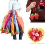 Generic Pack Of_2 Strawberry Bags Folding Reusable (Color:Assorted)