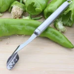 Generic Pack Of_2 Stainless Steel Chili Corer Peppers Seed Remover Knife With Serrated Edge Barbecue Tools (Color:Assorted)