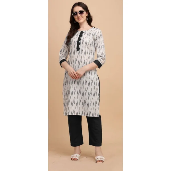 Women's Cotton Kurta Set With Bottom (Color:Black, Material:Cotton)