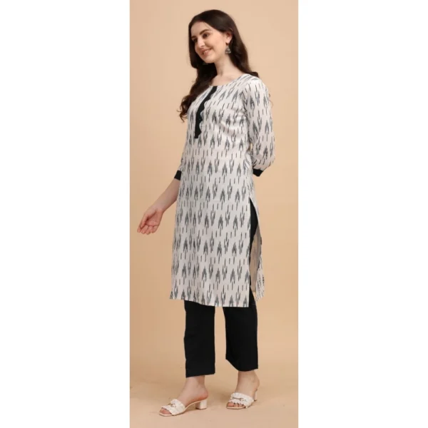 Women's Cotton Kurta Set With Bottom (Color:Black, Material:Cotton)