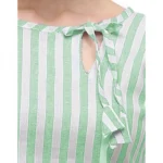 Women's Cotton Kurta Set With Bottom (Color:Green, Material:Cotton)