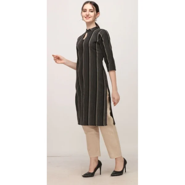 Women's Cotton Kurta Set With Bottom (Color:Chiku, Material:Cotton)
