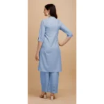 Women's Rayon Kurta Set With Bottom (Color:DGrey, Material:Rayon)