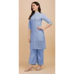 Women's Rayon Kurta Set With Bottom (Color:DGrey, Material:Rayon)