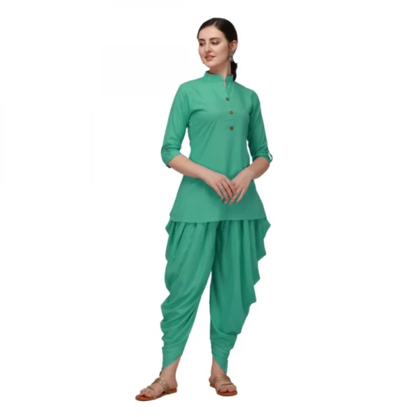Women's Rayon Kurta Set With Bottom (Color:RAMA, Material:Rayon)