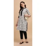 Women's Cotton Kurta Set With Bottom (Color:Black, Material:Cotton)